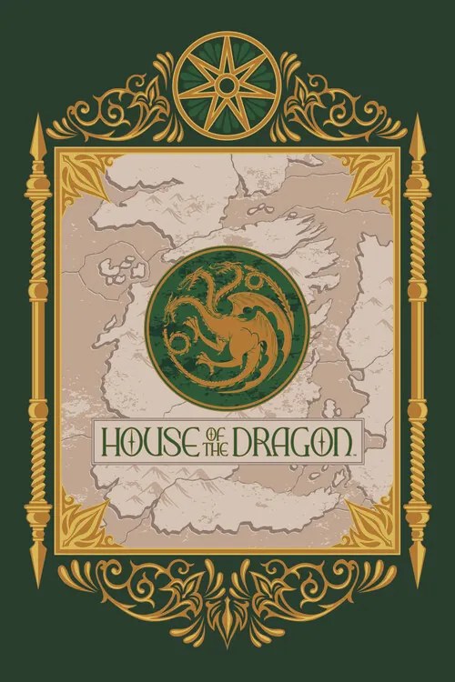 Kunstafdruk House of the Dragon - Map & Crest