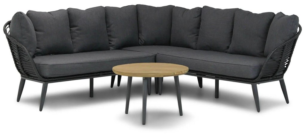 Hoek loungeset 4 personen Wicker Zwart  Coco Coco Leonardo