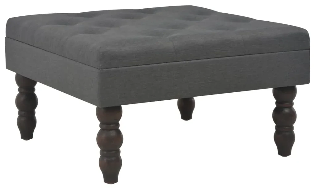 vidaXL Kruk 60x60x36 cm polyester donkergrijs