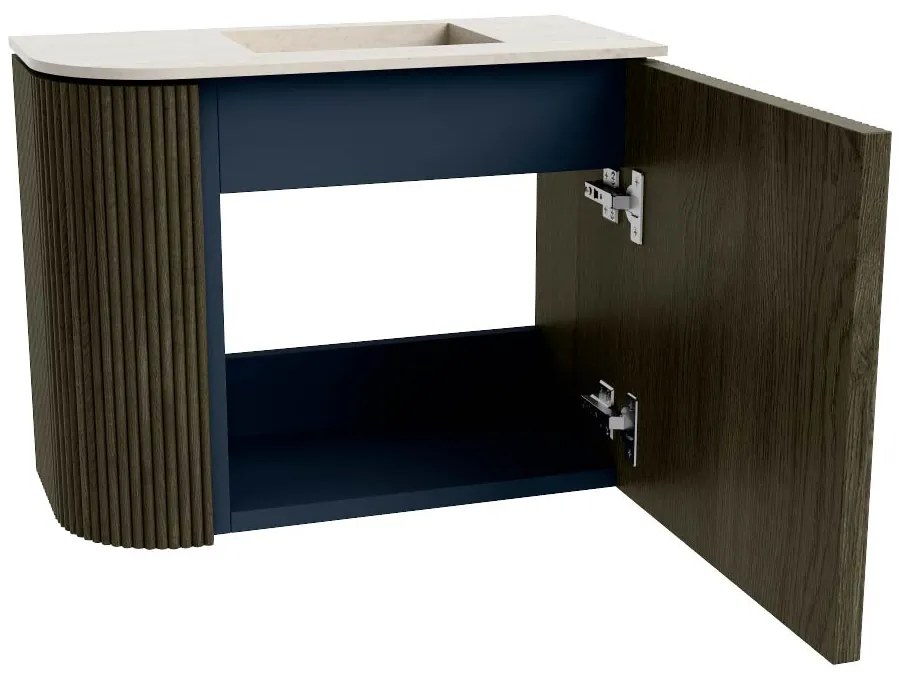 Mondiaz Joya DLux 50cm toiletmeubel ronding links shadow met wastafel faye rechts zonder kraangat meli