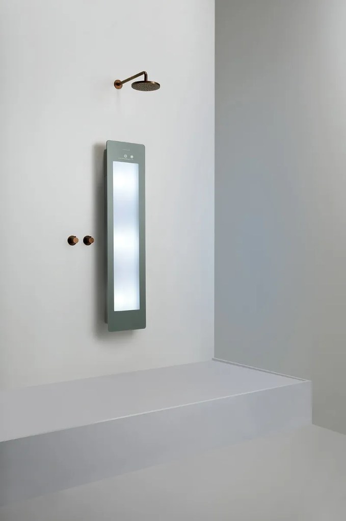 Sunshower Round Plus Medium Organic Grey infraroodlamp en UV 33x140x10cm opbouw