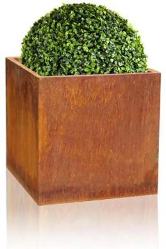 Cortenstaal kubus plantenbak 50cm