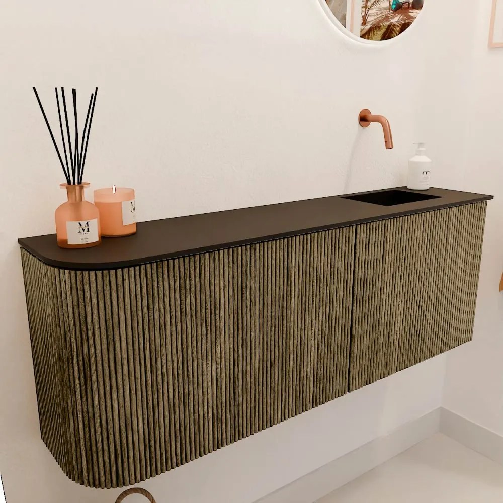 Mondiaz Joya 110cm toiletmeubel ronding links dusk met wastafel faye rechts zonder kraangat urban