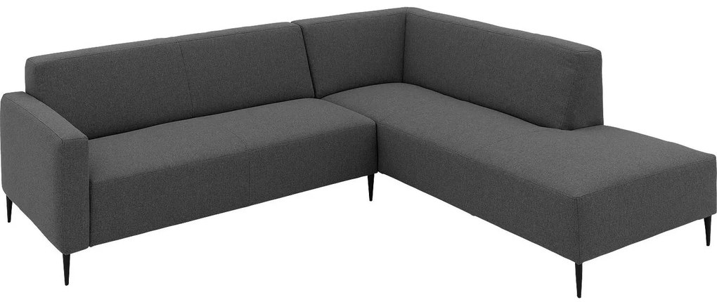 Goossens  Key West grijs, stof, 2,5-zits, modern design met ligelement rechts