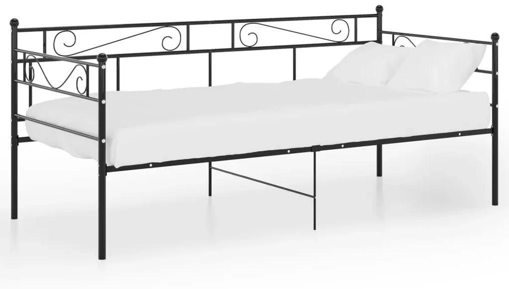 vidaXL Slaapbankframe metaal zwart 90x200 cm