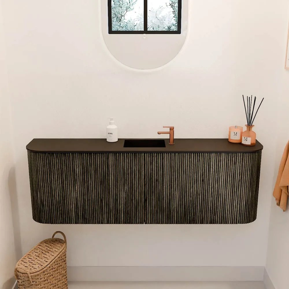 Mondiaz Joya 125cm toiletmeubel ronding links/rechts shadow met wastafel faye midden 1 kraangat urban