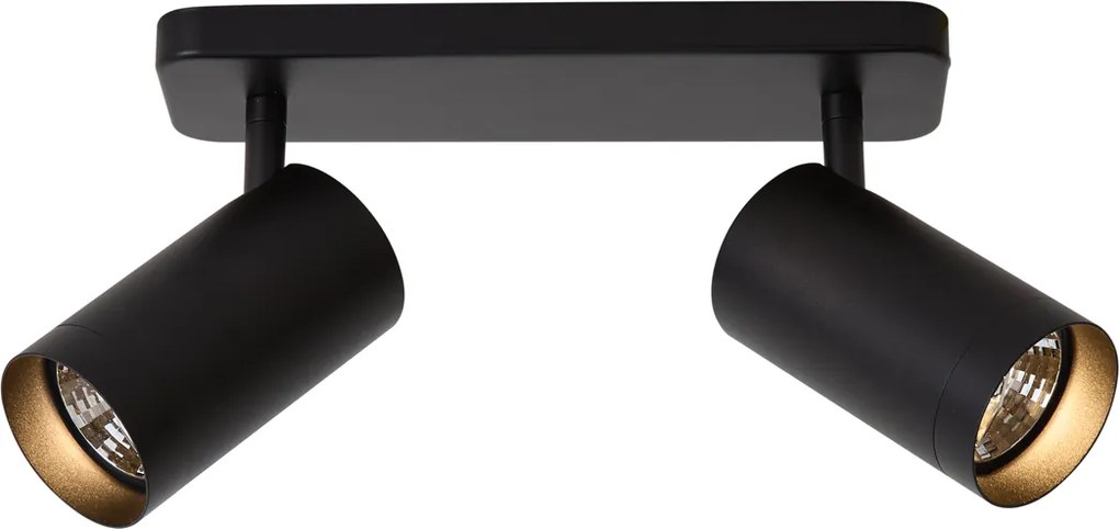 Moderne plafondlamp zwart 2-lichts GU10 70mm - Jeana Luxe