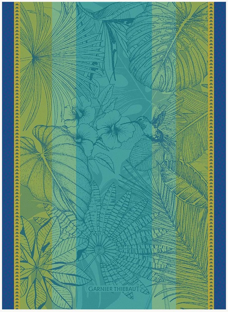 Katoenen theedoeken Plantes in jacquardweving, 4-delig