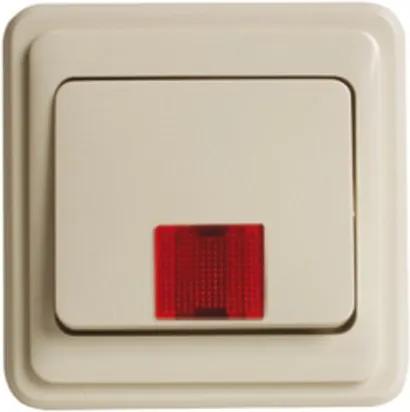 Peha Standard wiptoets voor controleschakelaar met rood symboolvenster creme 177111