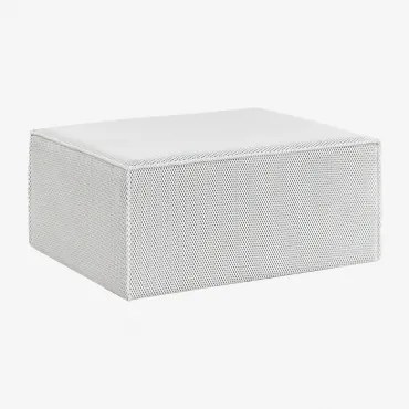 Rechthoekige Poef 90x70 Cm In Synthetische Crespol Vezel Wit - Sklum