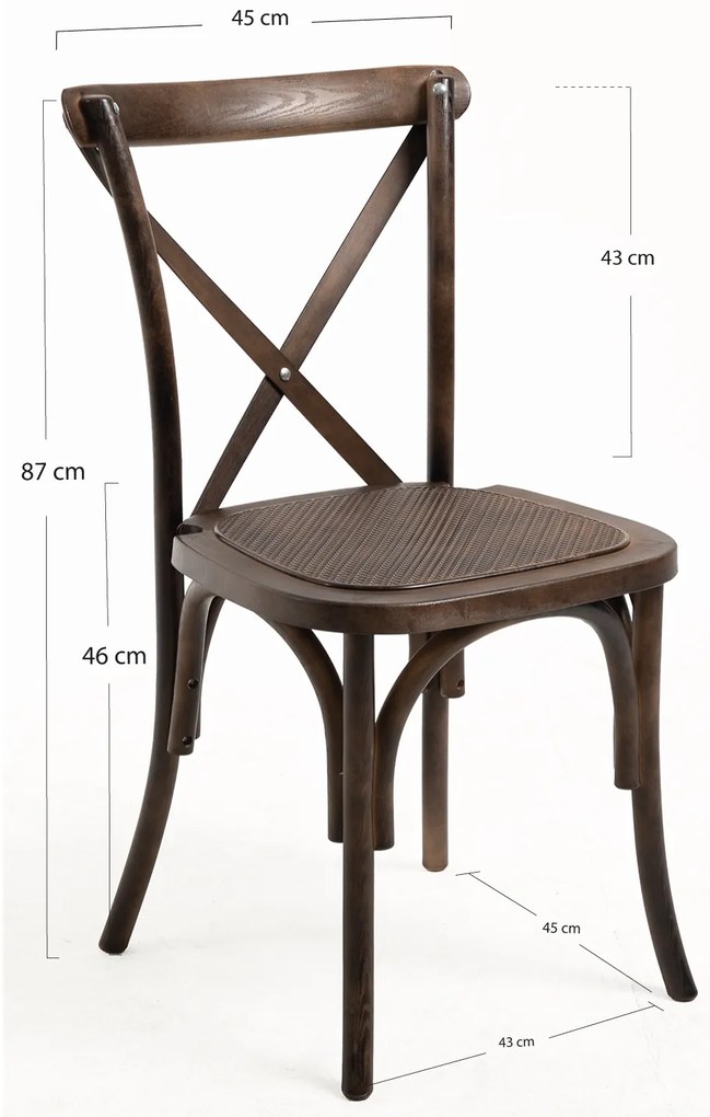 Set Van 4 Altea Polypropyleen Stoelen Met Rattan Houteffect