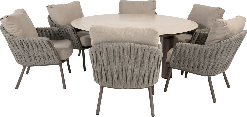 Donato Cannes low dining tuinset 160xH69 cm 7 delig keramiek terre Taste 4SO