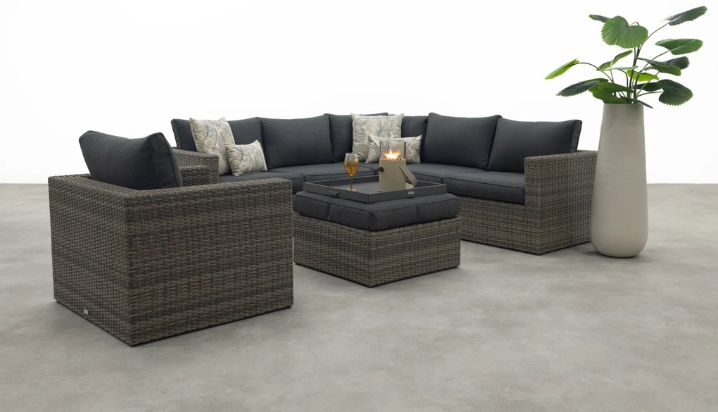 Atlanta wicker loungeset 5-delig – Organic grey - Garden impressions