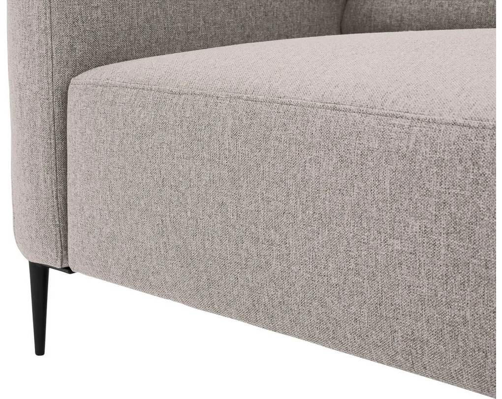 Goossens Zitmeubel Key West bruin, stof, 2-zits, modern design met ligelement links