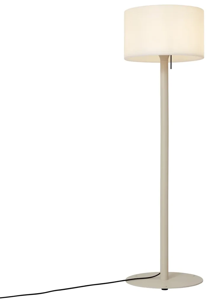 Scandinavische buiten vloerlamp beige met witte kap IP44 - Mississippi Modern E27 IP44 Scandinavisch Buitenverlichting rond
