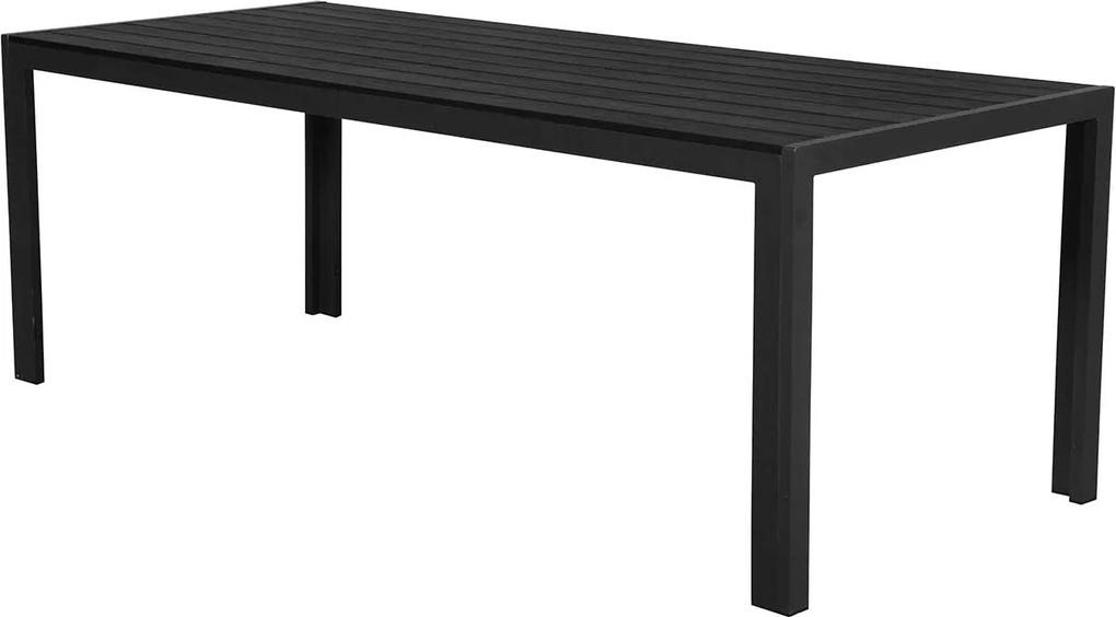 Lisomme Tuintafel - Vinn - Polywood - 205 cm - Zwart- Eettafel - terrastafel - buitentafel - zespersoonstafel - Houten tafels - tuintafels