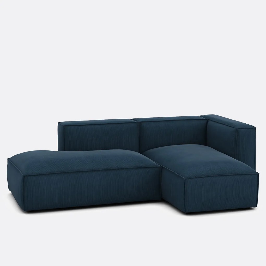 Modulaire hoekbank rechts in ribfluweel, SEVEN