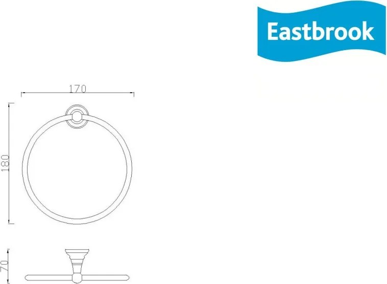 Eastbrook Rockingham messing handdoekring chroom