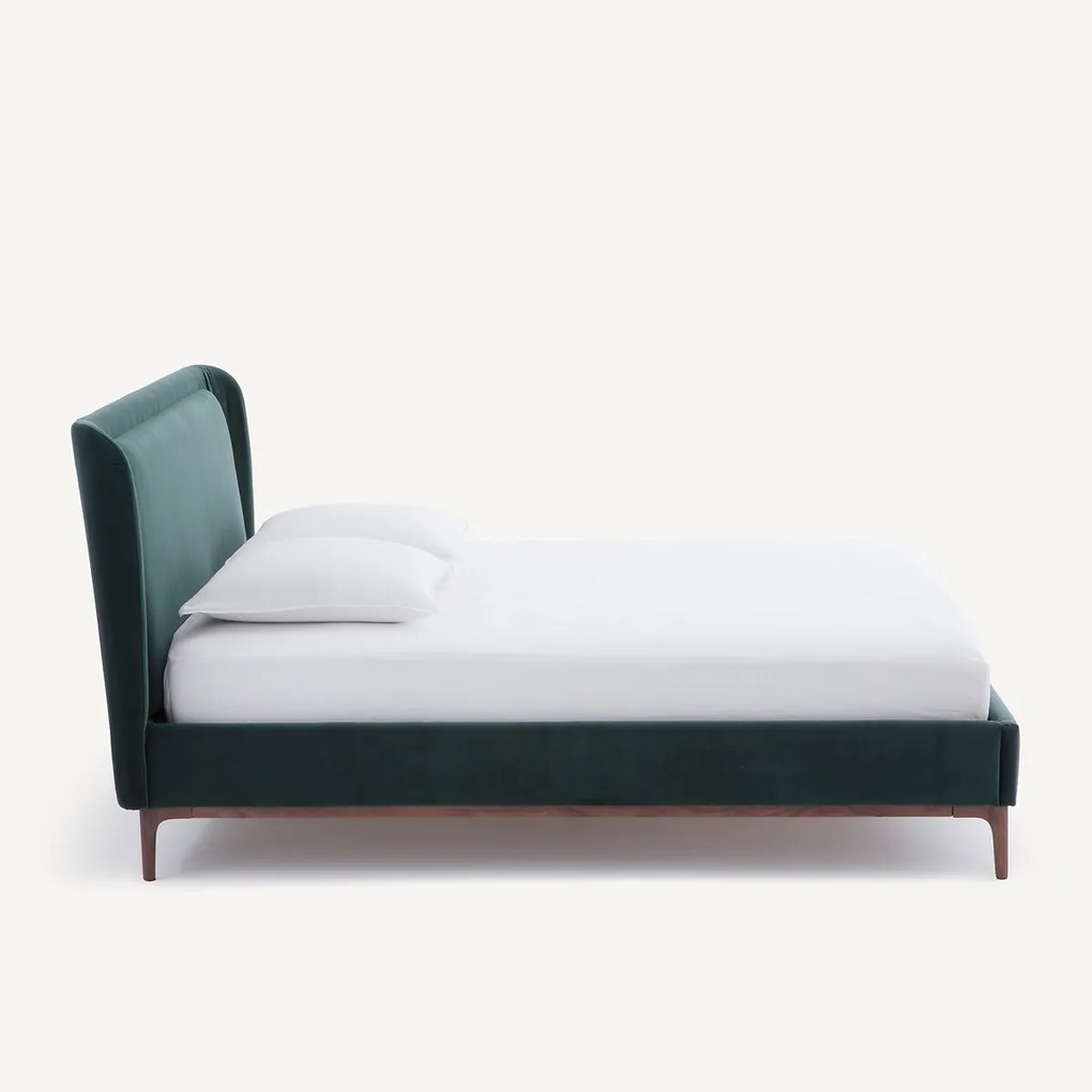 Tweepersoonsbed met hoofdbord en boxspring, fluweel, JABOTE