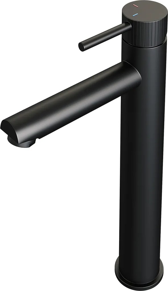 Brauer Stripe verhoogde wastafelkraan model A met ColdStart zwart mat