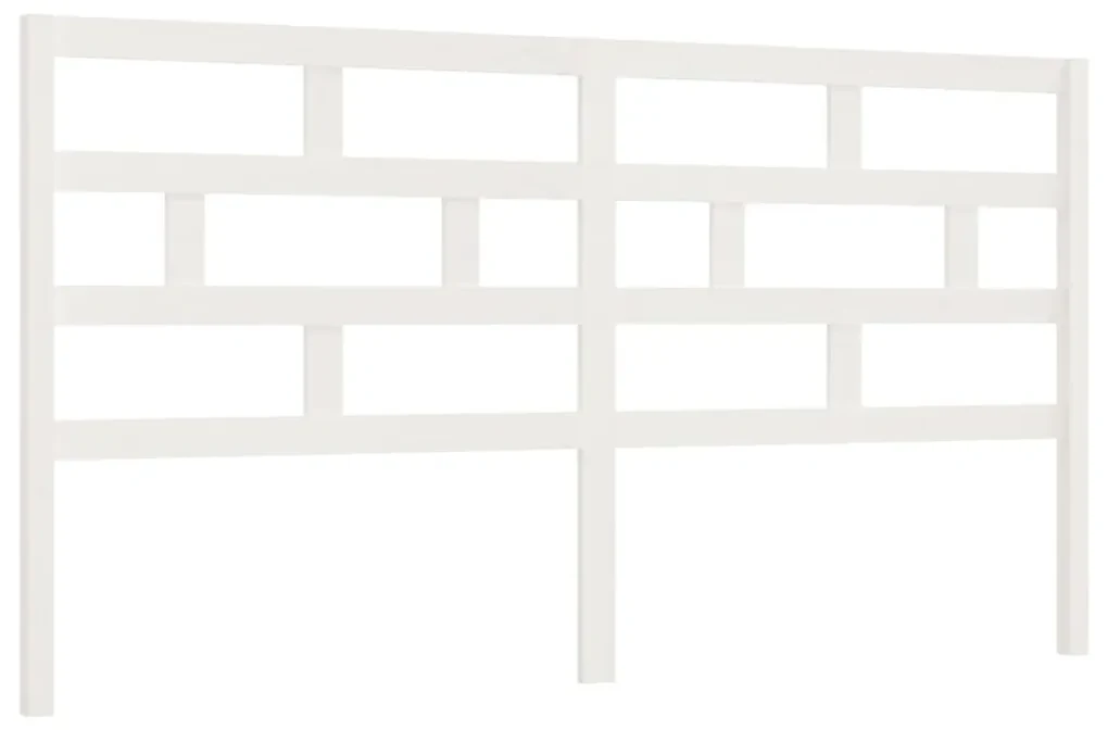 vidaXL Hoofdbord 206x4x100 cm massief grenenhout wit
