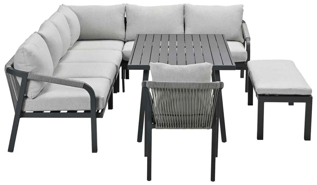Garden Impressions Tarera lounge dining set 7-delig - donker grijs