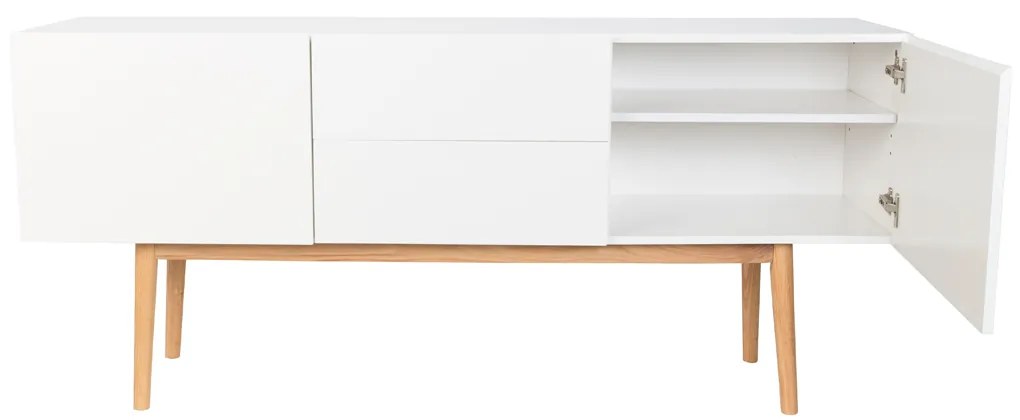 Zuiver High On Wood Hoogglans Dressoir Eiken 160 Cm - 160x40x71.5cm.