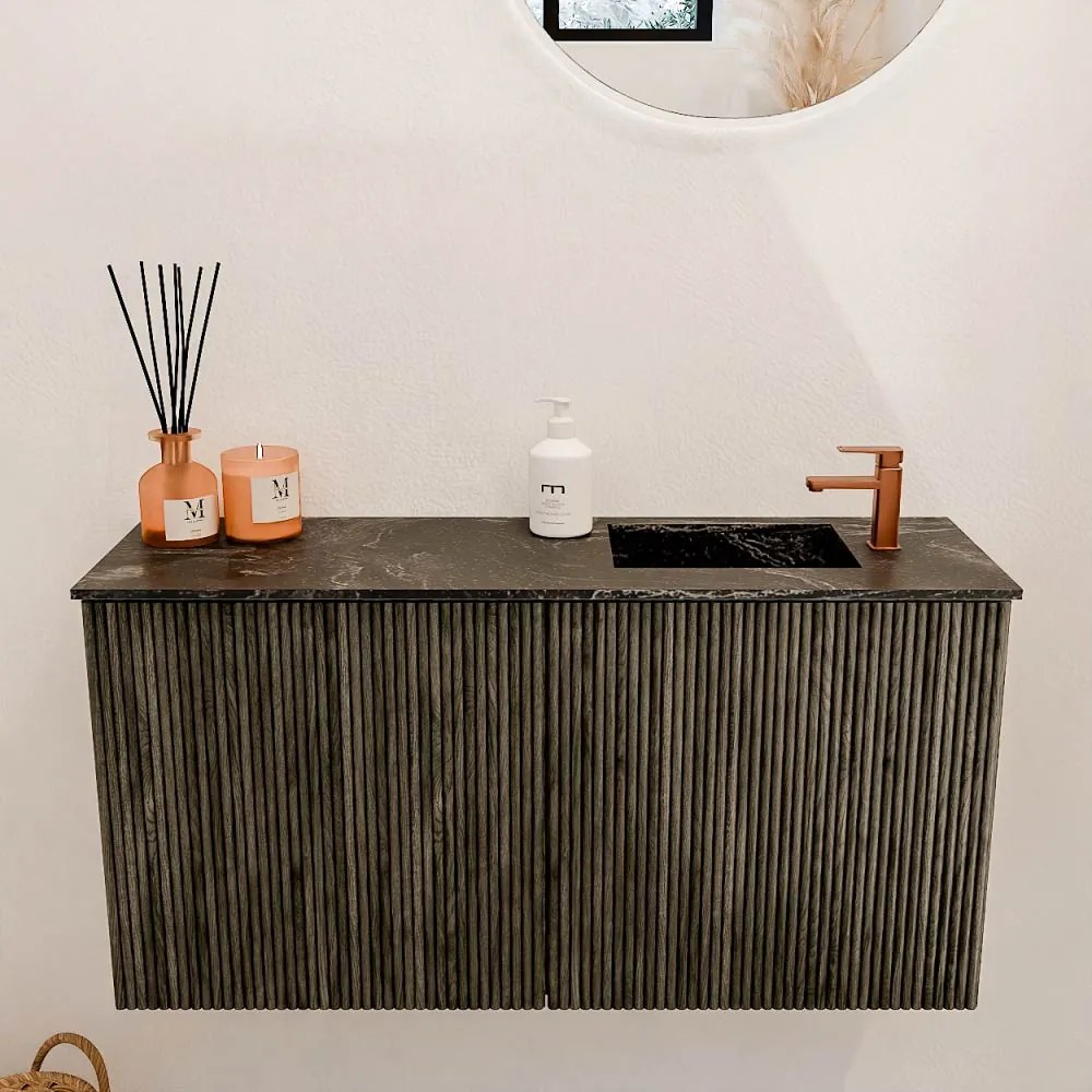 Mondiaz Joya DLux 80cm toiletmeubel shadow met wastafel faye rechts 1 kraangat lava