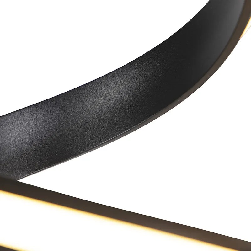 Design vloerlamp zwart incl. LED en dimmer - Twisted