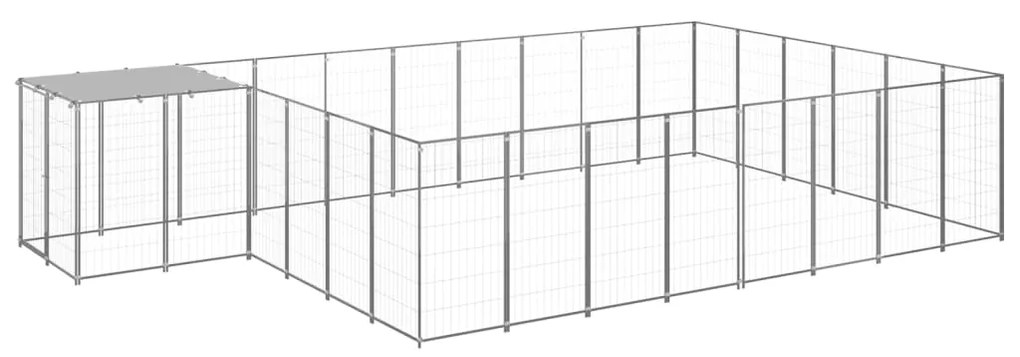 vidaXL Hondenkennel 15,73 m² staal zilverkleurig