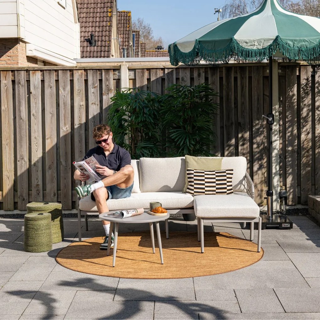Novi Bente loungeset 3-delig chaise longue - zand