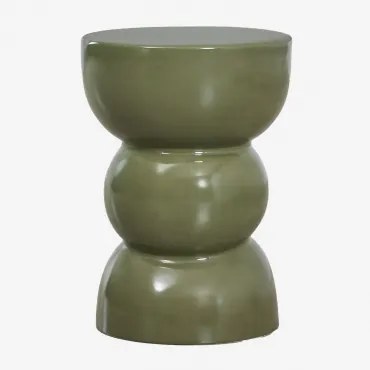 Ronde Bijzettafel Ø35 Cm In Dolomiet Tiyi Groen – Intens Olijf - Sklum