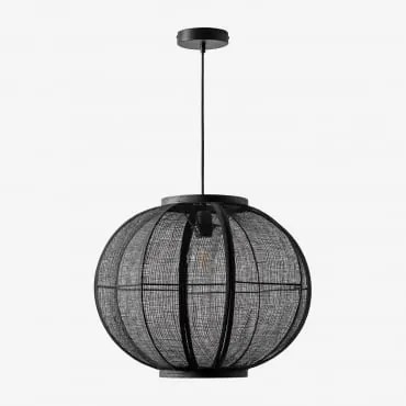 Ziyec Hanglamp Van Linnen Zwart & Ø50 Cm - Sklum