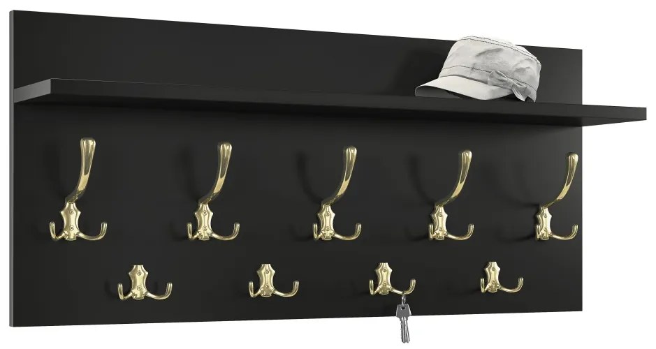 FINLO Sonoma Eik / Grepen Satijn Nikkel - MODERNE MUURHANGER MET PLANK VOOR IN DE GANG 90 cm