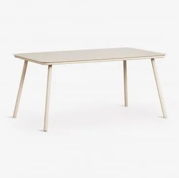 Rechthoekige Eettafel 160x90 Cm In Glas Arhiza Tapioca Beige - Sklum