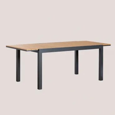 Tuin Tafel Rechthoekig 150-200x90 Cm Uitschuifbaar In Aluminium Saura Grijs – Grafiet - Sklum