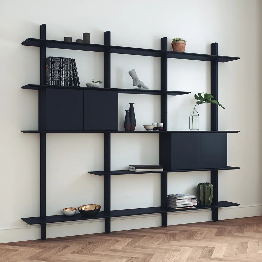 Tenzo Bridge Open Wandkast 190x224 Cm Zwart - 224x25x190cm.