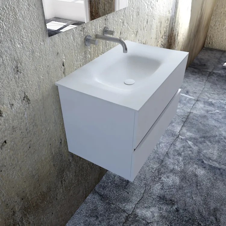 Zaro Valencia Solid Surface badkamermeubel 80cm mat wit zonder kraangat