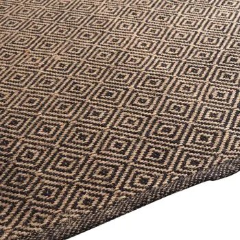 Kleden Bruin Douceur d intérieur  TAPIS RECTANGLE 120 x 170 CM JUTE UNI+COTON UNI LIVIO NOIR