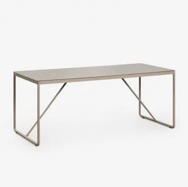 Rectangular Eettafel 185x85 Cm In Staal Melida Moka Bruin - Sklum