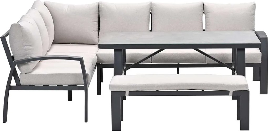 Garden Impressions Cameron lounge dining set 4-delig links desert sand