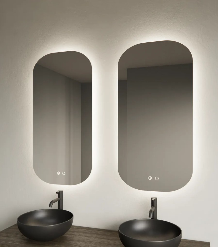 Gliss Design Notus toilet spiegel met LED-verlichting 40x100cm