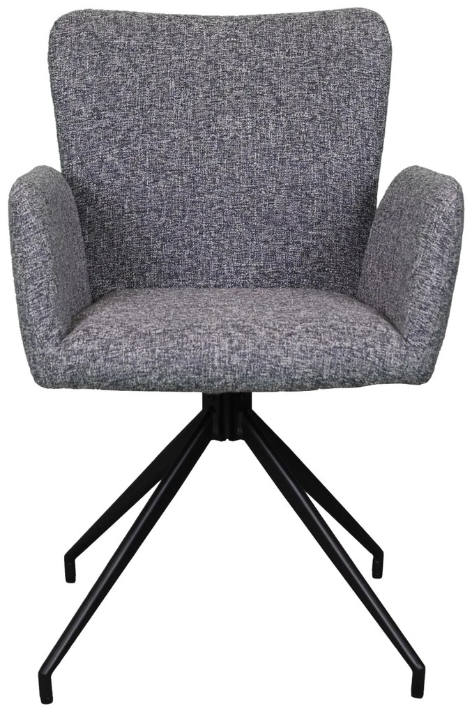SARETTA grijsblauw (stof Java 48) - MODERNE GESTOFFEERDE DRAAISTOEL VOOR WOONKAMER/EETAMER/LOFT KANTOOR