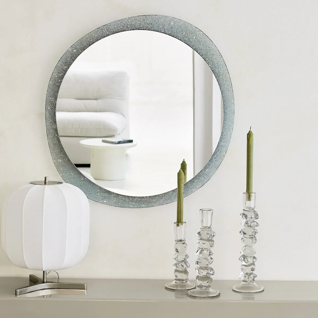 Ronde spiegel, rand van gerookt glas, diameter 69,2 cm, ONDYNE