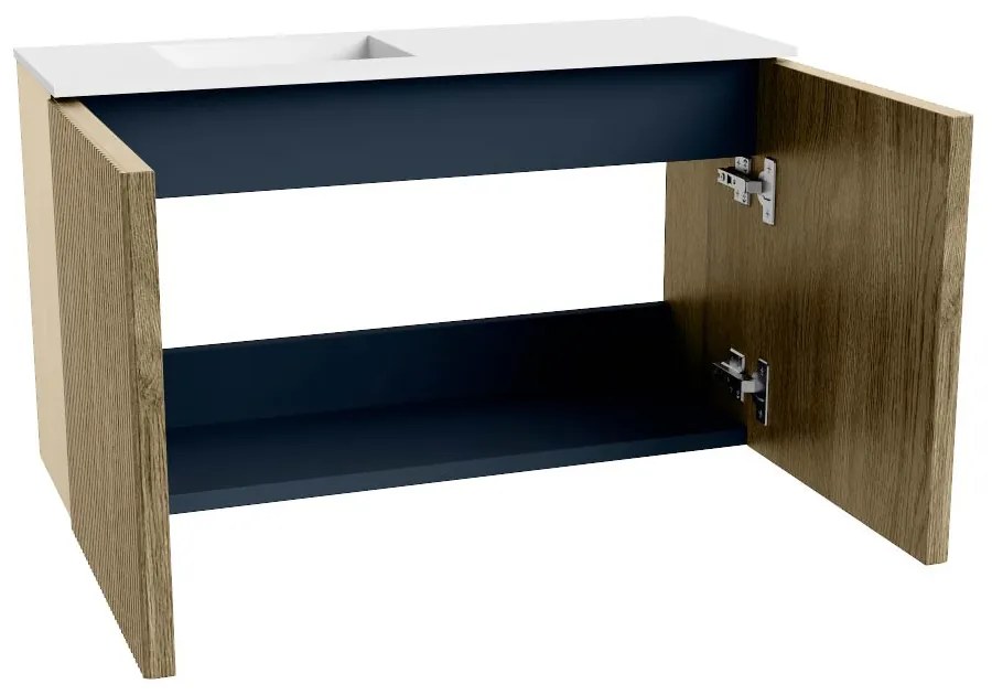 Mondiaz Joya 70cm toiletmeubel dusk met wastafel faye links 1 kraangat talc