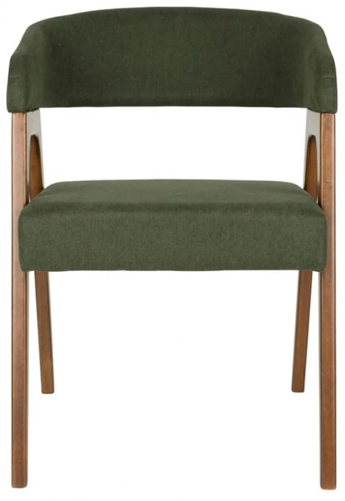 Dutchbone Adamello Vintage Eetkamerstoel Walnoot Groen