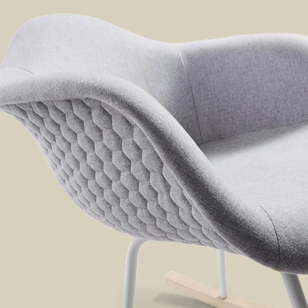 Schommelstoel Quilted Lichtgrijs