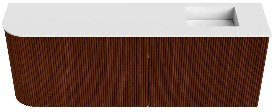 Mondiaz Joya 110cm toiletmeubel ronding links ruby met wastafel faye rechts 1 kraangat talc