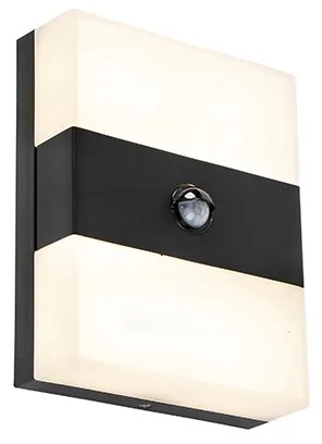 Buitenwandlamp zwart IP44 incl. LED met bewegingsmelder - Dualy
