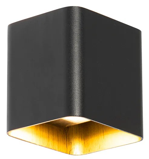 Moderne wandlamp zwart incl. LED IP54 vierkant - Evi